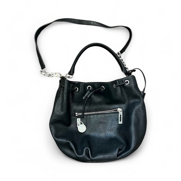 Michael Kors Black Shoulder Bag with Silver Accents - Picture 2 of 4